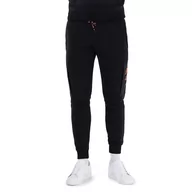 Spodnie sportowe męskie - Spodnie adidas Essentials Brandlove Fleece HL9375 - czarne - miniaturka - grafika 1