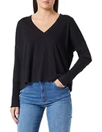 Koszulki i topy damskie - Sisley T-shirt damski, czarny 100, S - miniaturka - grafika 1