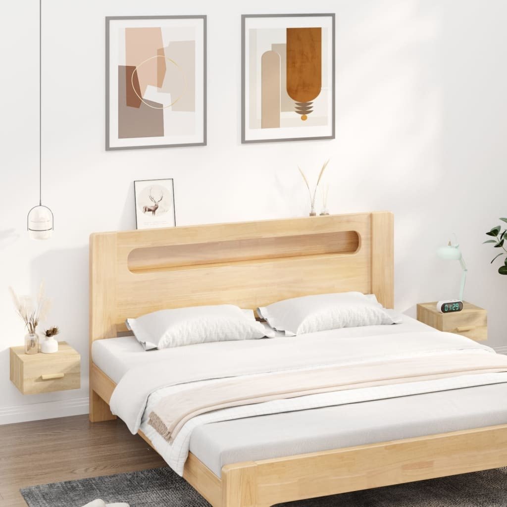 vidaXL Szafki nocne naścienne 2 szt. dąb sonoma 35x35x20 cm - Szafka nocna naścienna - Szafka nocna naścienna - Szafka nocna wisząca - Szafka nocna naścienna
