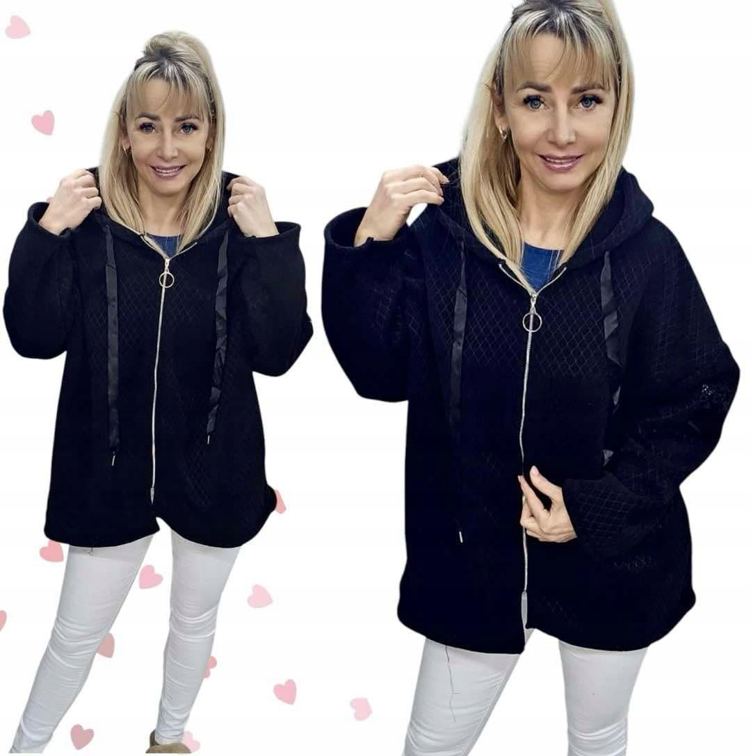Bluza Rozpinana Ocieplana futerko kurtka miś kaptur kieszenie 58 60 9XL