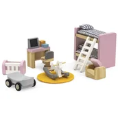 Akcesoria dla lalek - Viga Toys VIGA PolarB Zestaw Mebelków do Domku dla Lalek Pokój Dziecięcy 44036 - miniaturka - grafika 1