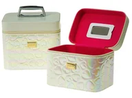 Kosmetyczki, organizery i kuferki - Adar Kuferek M walizka z lusterkiem na zamek 21x14x13cm - miniaturka - grafika 1