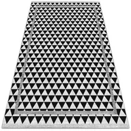 Dywany zewnętrzne - Nowoczesny dywan tarasowy Czarno białe trójkąty 140x210 cm - miniaturka - grafika 1