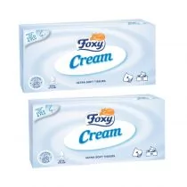 Foxy Chusteczki kosmetyczne Cream zestaw 2 x 75 szt - Chusteczki higieniczne - miniaturka - grafika 1