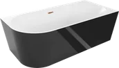 Wanny - Mexen Mia wanna wolnostojąca narożna prawa 160 x 75 cm, biała/czarna, przelew różowe złoto - 52691607575P-60 - miniaturka - grafika 1