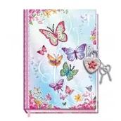 Szkolne artykuły papiernicze - Pecoware Pamiętnik na kłódkę Motylki - miniaturka - grafika 1