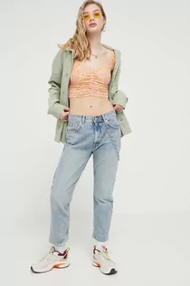 Spodnie damskie - Superdry jeansy damskie high waist - grafika 1