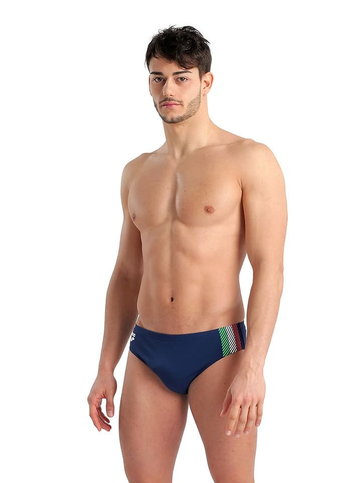 Arena Kąpielówki w kolorze granatowym ze wzorem