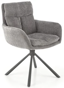 Popielate tapicerowane krzesło obrotowe - Bonar - Krzesła Popielate tapicerowane krzesło obrotowe - Bonar - Krzesła - miniaturka - grafika 1
