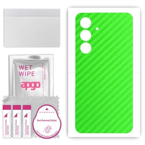 folia naklejka skórka strukturalna na TYŁ do Samsung Galaxy F55 - Carbon Zielony - apgo SKINS