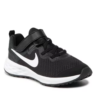 Buty sportowe damskie - Nike Buty Revolution 6 Nn (PSV) DD1095 003 Black/White/Dk Smoke Grey - grafika 1