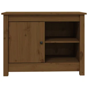 Lumarko Szafka pod TV, miodowy brąz, 70x36,5x52 cm, lite drewno sosnowe - Szafki RTV - miniaturka - grafika 7