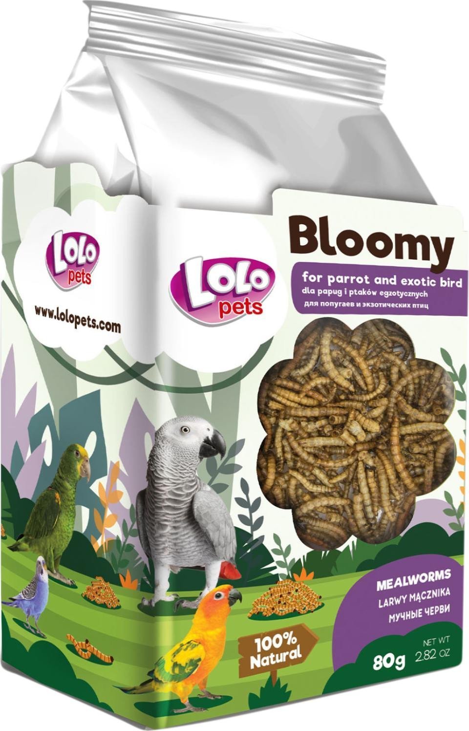 Bloomy Mealworm larvae for parrots and exotic birds 80g