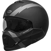 Kaski motocyklowe - BELL KASK BROOZER Łuk MATOWY CZARNY/SZARY S - miniaturka - grafika 1