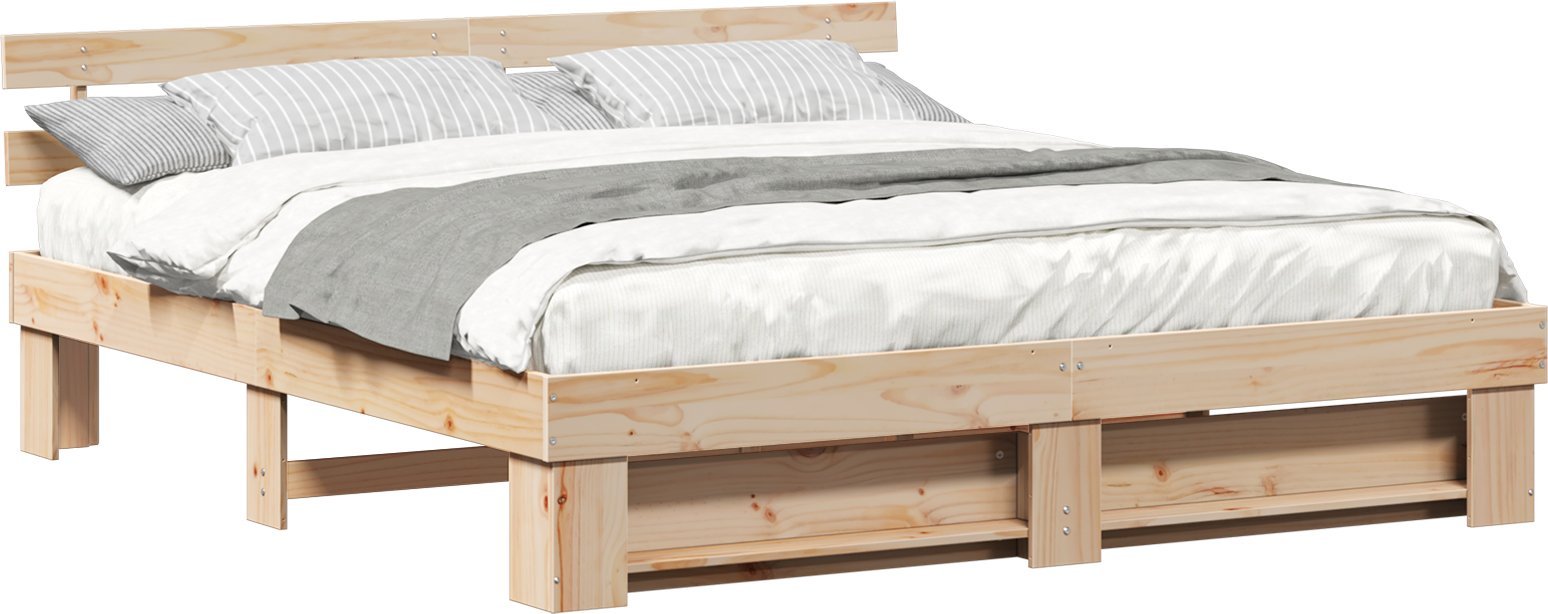 vidaXL Ramka łóżka Brązowy 180 x 200 cm Lite drewno sosnowe