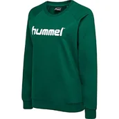 Bluzy damskie - Hummel Damska bluza z logo Hmlgo Cotton zielony Evergreen XL 203519-6140 - miniaturka - grafika 1