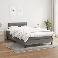 Łóżka - Lumarko Łóżko kontynentalne z materacem, ciemnoszara tkanina 120x200 cm - miniaturka - grafika 1