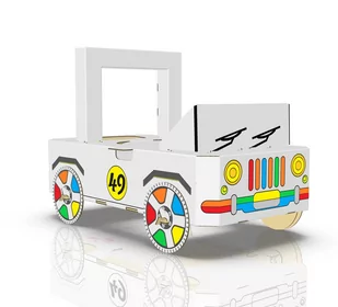 Duże tekturowe auto do kolorowania i zabawy 3D - Samochody i pojazdy dla dzieci - miniaturka - grafika 1
