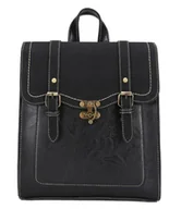 Torebki damskie - Plecak Damski Skórzany Tornister Vintage 2W1 Czarny - miniaturka - grafika 1