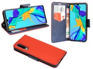 Etui i futerały do telefonów - Etui książkowe "Fancy" kompatybilne z HUAWEI P30 PRO etui na telefon z funkcją podstawki, miejsce na karty czerwono-niebieskie (2-kolorowe) - miniaturka - grafika 1