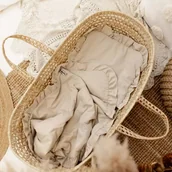 Pościel dla dzieci - Pościel dla dzieci z falbanką bawełniana 100x135 jasny beż - miniaturka - grafika 1