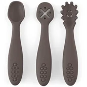 Sztućce dla dzieci - Petite&Mars Take&Match 6m+ łyżeczka dla dzieci Bitter Cocoa 3 szt. - miniaturka - grafika 1