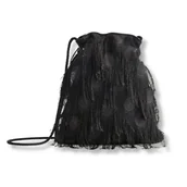 Nerki - Torebka damska Mango czarna kopertówka z frędzlami - miniaturka - grafika 1