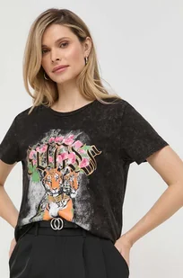 Guess t-shirt damski kolor czarny - Koszulki sportowe damskie - miniaturka - grafika 1