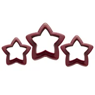 Formy do ciast - WYKRAWACZE DO CIASTEK PASTELOVE 3SZT STAR BORDOWY BN2021 kod: 40S-WYK-PD3304 - miniaturka - grafika 1