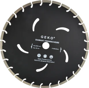 Geko Tarcza diamentowa czarna 400x10x32mm GEKO10 - Tarcze do pił - miniaturka - grafika 1