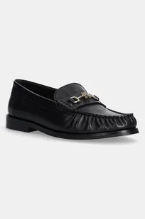 Tommy Hilfiger mokasyny skórzane SOFT LEATHER HORSEBIT LOAFER damskie kolor czarny na płaskim obcasie FW0FW08414 - Mokasyny damskie - miniaturka - grafika 1