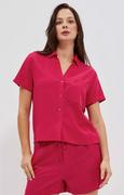 Koszule damskie - Lniana koszula damska z krótkim rękawem w kolorze różowym 4054, Kolor różowy, Rozmiar XS, Moodo - Primodo.com - miniaturka - grafika 1