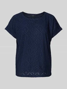 T-shirt o kroju relaxed fit z ażurową koronką model ‘TASSA’ - Koszulki i topy damskie - miniaturka - grafika 1