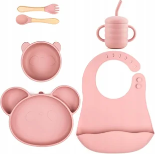 BEBEKADOR Zestaw silikonowych naczyń Panda Baby - 6 elementów z przyssawką - Zestawy naczyń dla dzieci - miniaturka - grafika 1