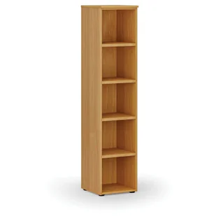 Regał biurowy PRIMO WOOD, 1781 x 400 x 420 mm, buk - Regały biurowe - miniaturka - grafika 1