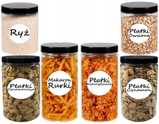 Pojemniki na żywność słoik zestaw kuchenny słoików 6 sztuk + etykiety - Pojemniki kuchenne Pojemniki na żywność słoik zestaw kuchenny słoików 6 sztuk + etykiety - Pojemniki kuchenne - miniaturka - grafika 1