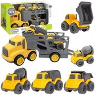 Zabawki zdalnie sterowane - WOOPIE Laweta Zestaw 4w1 Pojazdy Budowlane - miniaturka - grafika 1