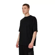 Bluzy męskie - Armani Exchange Męska bluza polo oversized Heavy Cotton Jersey Embossed Logo Jumper, czarny, L - miniaturka - grafika 1