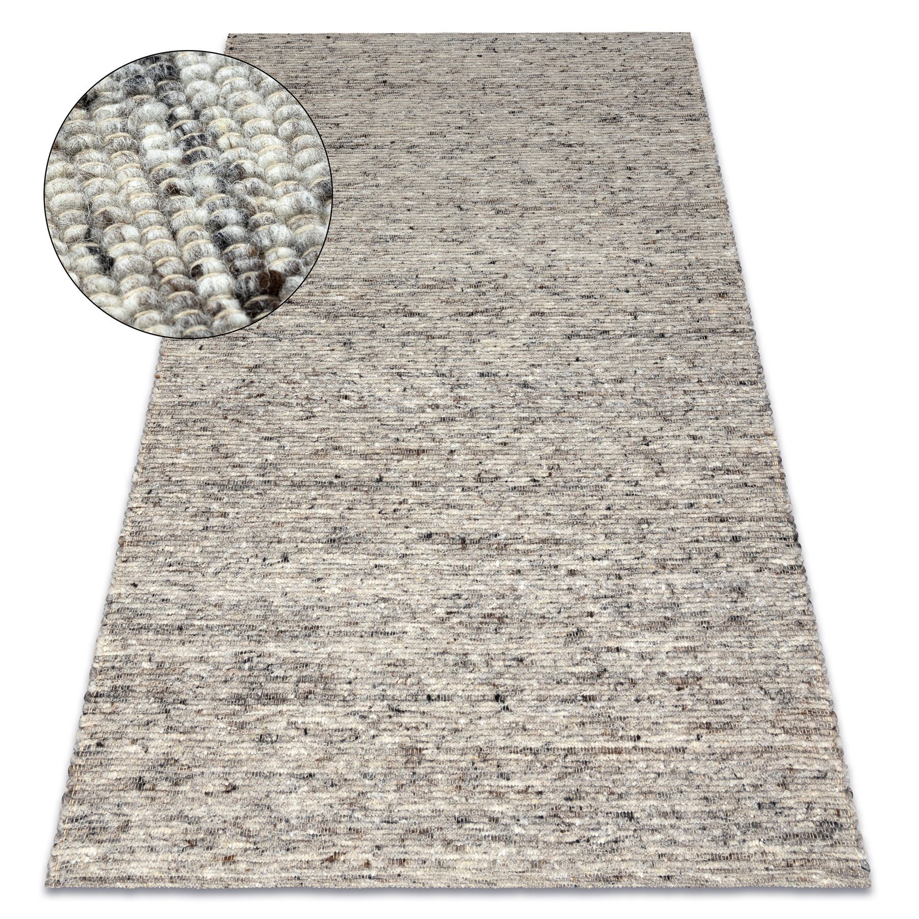 Dywan NEPAL 2100 natural, - wełniany, dwustronny, naturalny szary 140x190 cm