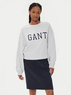 Bluzy damskie - Gant Bluza Logo 4200840 Szary Relaxed Fit - miniaturka - grafika 1