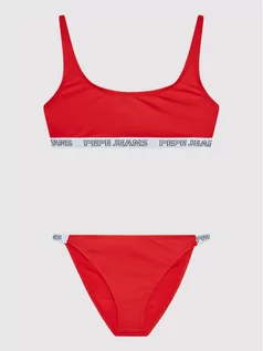 Stroje kąpielowe - Pepe Jeans Strój kąpielowy Poppy PGB10370 Czerwony - grafika 1