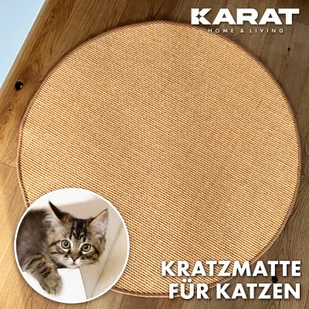 Mata do drapania dla kota Okrągły sizalowy dywanik do drapania do pielęgnacji pazurów Naturalna średnica 120 cm - Dywany - miniaturka - grafika 1