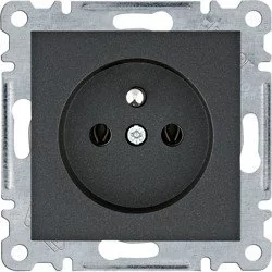 Hager LUMINA-INTENSE-PASSION-Gniazdo-zasilające-z-uziemieniem-16A-250VAC-czarny WL1023 - Gniazdka elektryczne - miniaturka - grafika 1