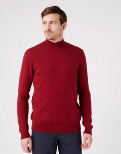 Wrangler Seasonal Knit Męski Sweter Golf Rhubarb Red W8D12Pxro-Xl - Swetry męskie - miniaturka - grafika 1