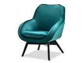 Fotele - Elegancki Fotel Z Weluru Na Czarnej Podstawie Mers Turkusowy - miniaturka - grafika 1