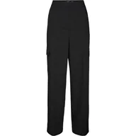 Spodnie damskie - Bestseller A/S Damskie spodnie VMZELDA HR Straight Cargo Pant NOOS, czarne, 38/32, Schwarz, 38W / 32L - miniaturka - grafika 1