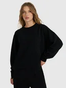 Bluzy damskie - 4F Bluza dresowa nierozpinana z modalem damska - czarna L - miniaturka - grafika 1