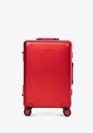Walizki - Mała walizka z aluminium na kółkach czerwona - miniaturka - grafika 1