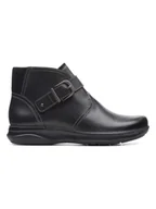 Botki damskie - Clarks Skórzane botki "Appley Mid" w kolorze czarnym - miniaturka - grafika 1