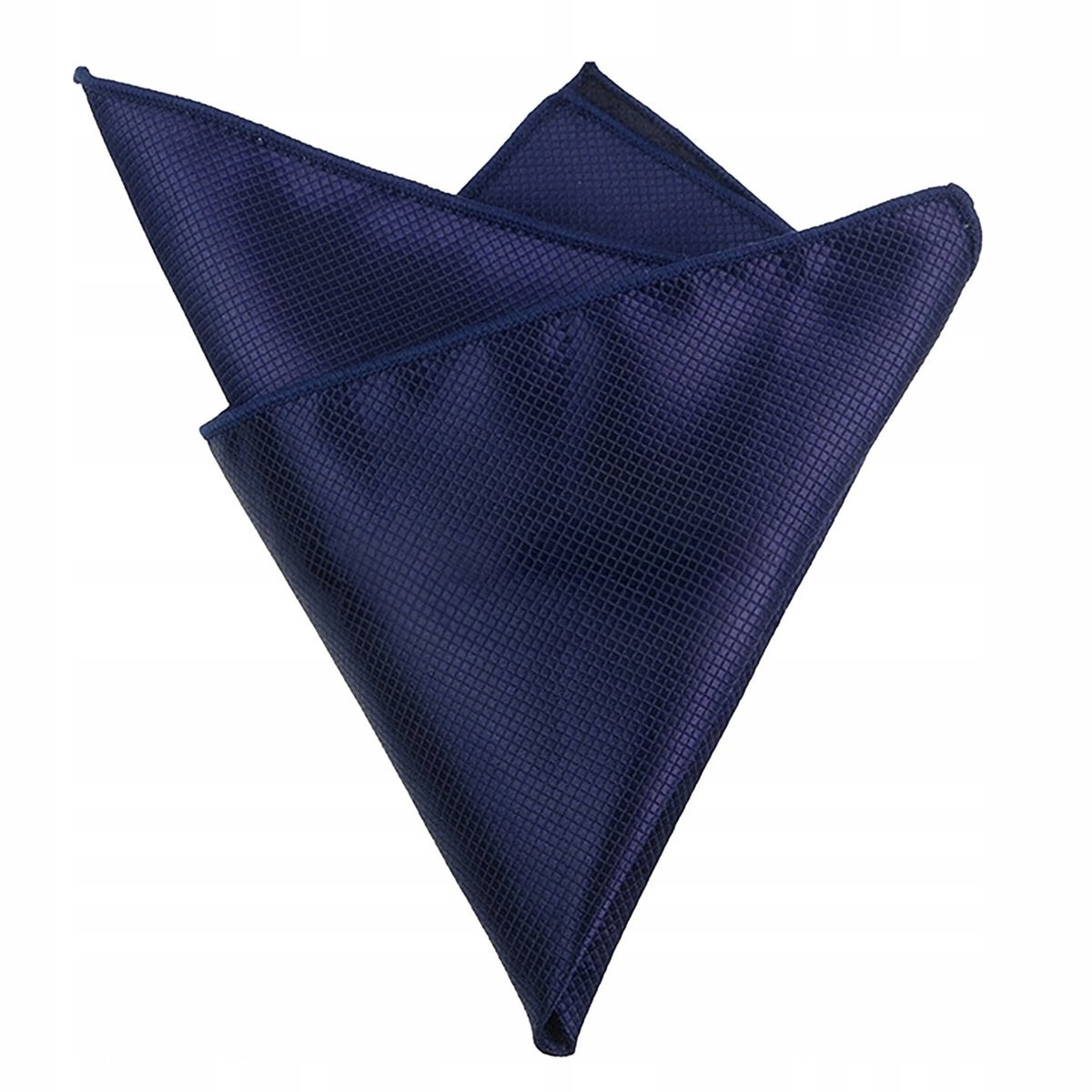 Poszetka męska w drobną kratkę - granatowa